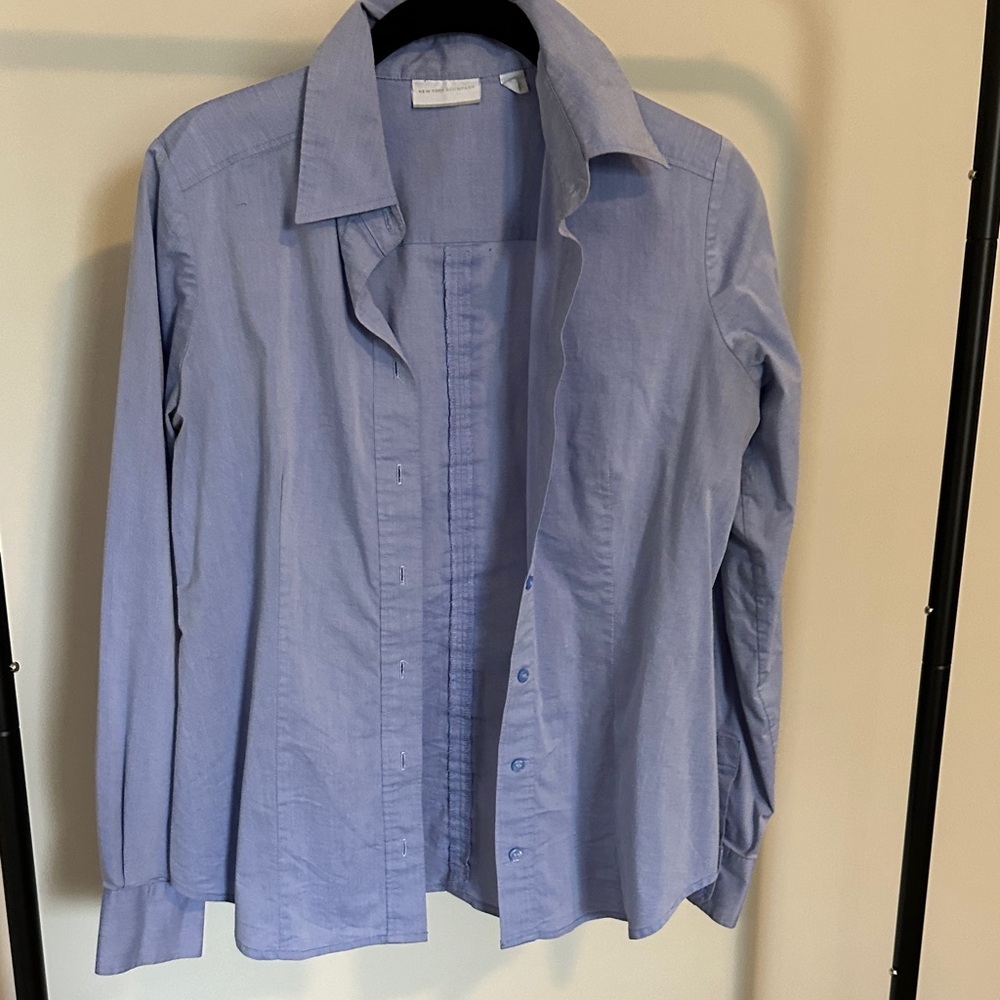 New York & Company Light Blue Button Down Shirt